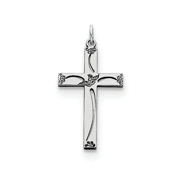 925 Sterling Silver Laser Designed Cross Religious Pendant Charm Necklace Latin Fine Jewelry Gifts For Women For Her 